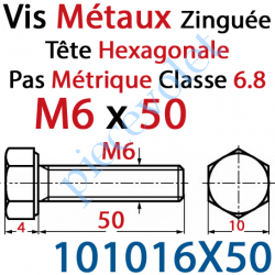 Lot De 50 Vis Métaux Zinguées – 6 X 40 Mm – Générique – Trace De Stockage