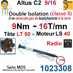 1023308 Moteur Altus C2 9/16 Rts Avec Tête LT 50 sans Mds Double Isolation Classe II