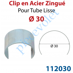 112030 Clip en Acier Zingué pour Tube Lisse ø 30 mm