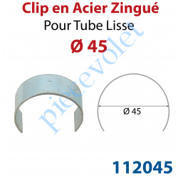 112045 Clip en Acier Zingué pour Tube Lisse ø 45 mm