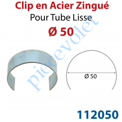 112050 Clip en Acier Zingué pour Tube Lisse ø 50 mm