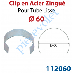 112060 Clip en Acier Zingué pour Tube Lisse ø 60 mm