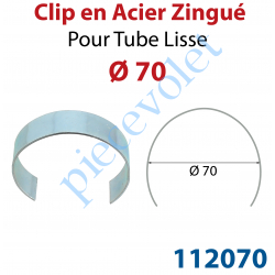 112070 Clip en Acier Zingué pour Tube Lisse ø 70 mm