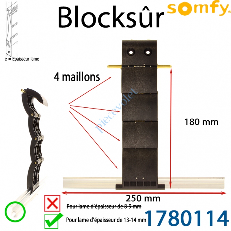 1780114 Verrou Automatique Blocksûr de 4 Maillons pour lame 13-14 mm