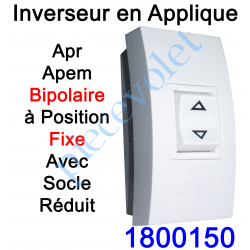 1800150 Inverseur Apr-Apem Bipolaire à Position Fixe avec Socle Réduit pour Pose en Applique