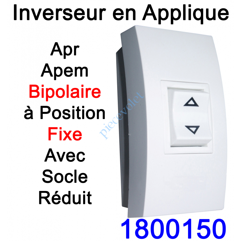 1800150 Inverseur Apr-Apem Bipolaire à Position Fixe avec Socle Réduit pour Pose en Applique