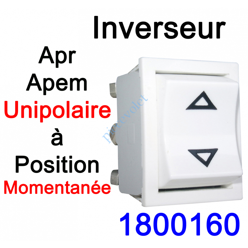 1800160 Inverseur Apr - Apem (Mécanisme seul) Unipolaire à Pression Maintenue Coloris Blanc