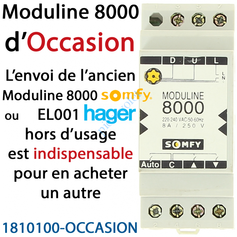 1810100-OCCASION Module de Commande Groupée Moduline 8000 d'Occasion (620011) 2 Modules sur Rail