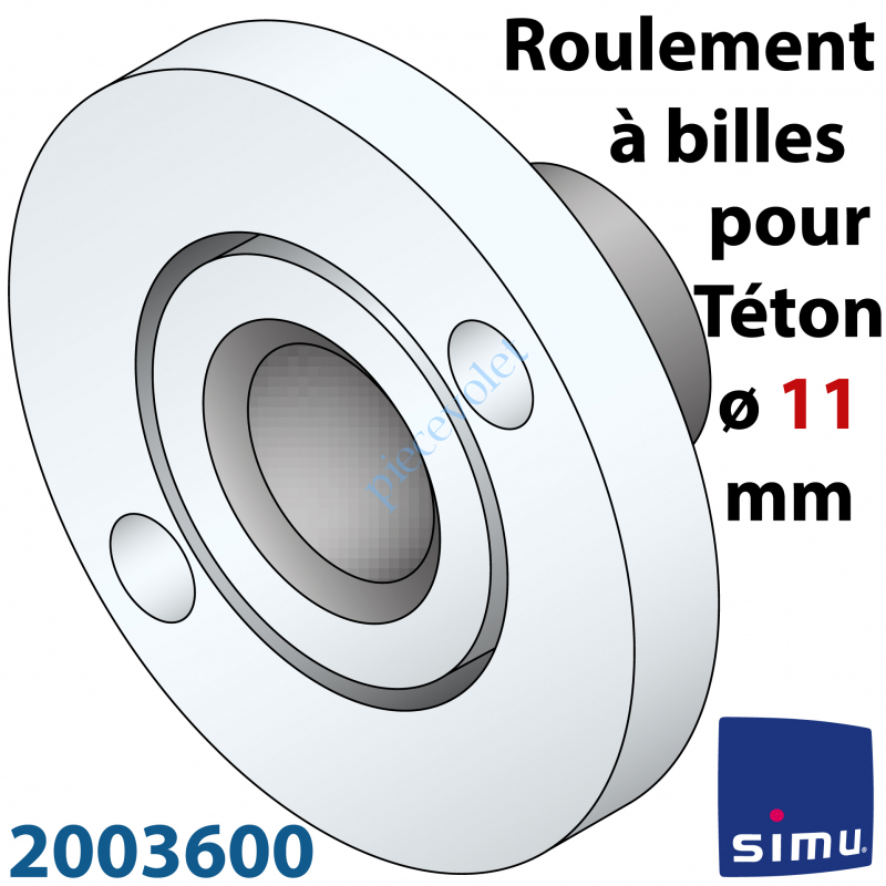 Simu 2003600 Palier Côté Opposé Sur Roulement à billes pour Axe ø 11,2 mm