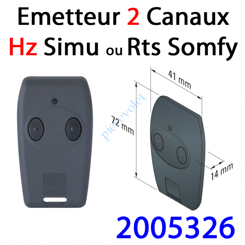 2005326 Emetteur Nomade Tsa Hz 2 Canaux Rts Coloris Noir