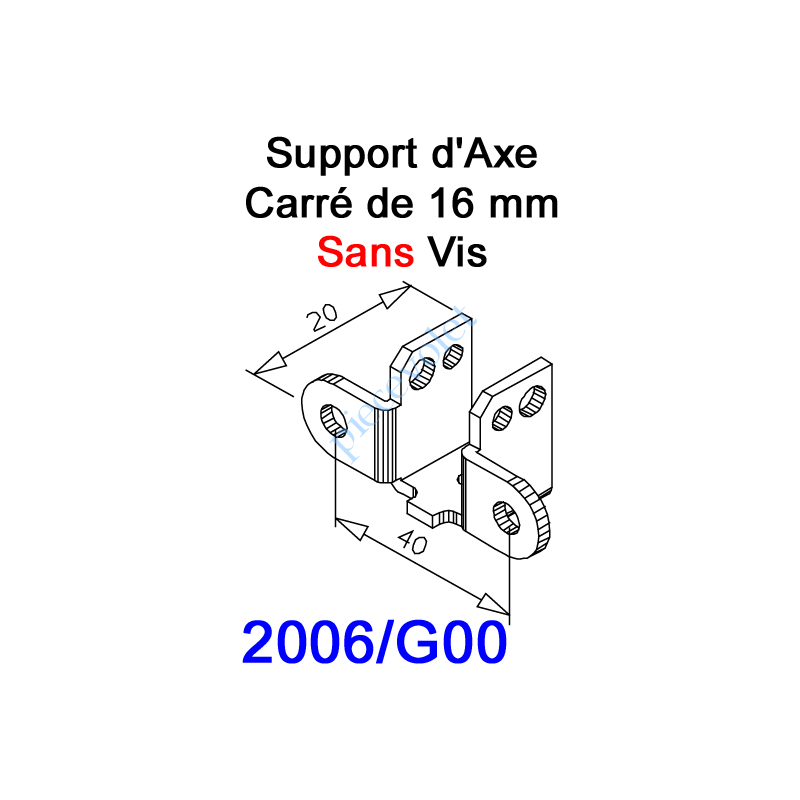 2006/G00 Support d'Axe en Carré de 16