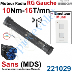 221029 Moteur Bubendorff Radio RG Gauche 10 Nm sans Mds et son Emetteur Mural
