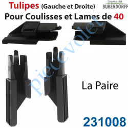 231008 Tulipes Coloris Noir pour Coulisses et Lames de 40 Bubendorff (Paire)