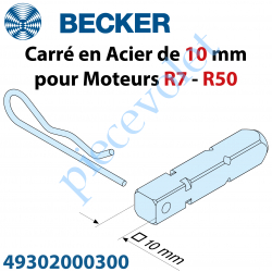 49302000300 Carré de 10 mm R2/10 Avec Goupille pour Moteurs R7 - R50