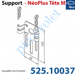 525.10037 Support Nice Néoplus Tête M Métallique 55 x 125 mm Réglable en Hauteur