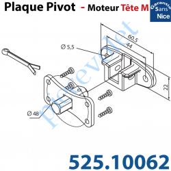 525.10062 Pivot Carré 10 à Fix Mot Nice Tête M Av Cous 2 Trø5,5 entr'axes 44 Cpl Max 30 Nm