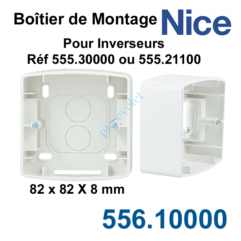 556.10000 Boîtier de Montage 82x82 en Saillie de 40 mm Coloris Blanc pour Inverseurs Nice