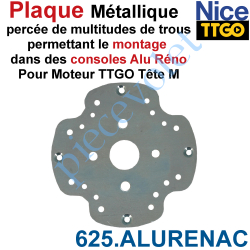 625.ALURENAC Plaque Métallique Percé d'une Multitude de Trous qui permettent le Montage dans les Consoles Aluréno