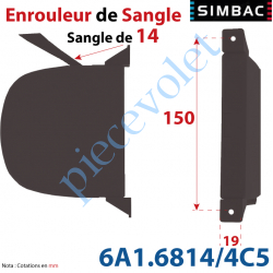 6A1.6814/4C5 Enrouleur Pivotant de Sangle Swing Marron Largeur 14 mm Longueur 5 m