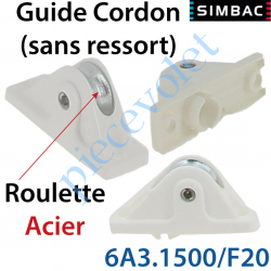 6A3.1500/F20 Guide Cordon Roulette Acier Sans Ressort Trompette Coloris Blanc