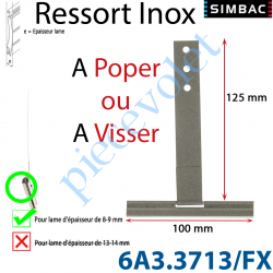 6A3.3713/FX Ressort Inox à Poper sur Tube Laqué Gris pour Lames de 9 mm Longueur 130 mm