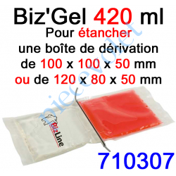 710307 Biz Gel d'Etanchéité Electrique Constitué de 2 Pochettes de 210 ml à Mélanger pour remplir une boîte de dérivation 100x10