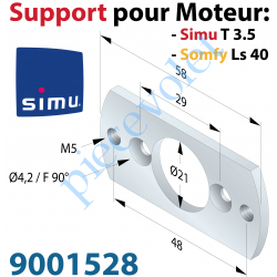 9001528 Plaque Support pour Moteur T3.5 Livrée avec 2 Vis Plastite n°7 Cple Maxi 13 Nm