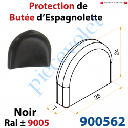 900562 Protection de Butée d'Espagnolette Standard Noir ± Ral 9005