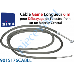 9015176CABLE Câble Gainé Longueur 6 m pour Débrayage de l'Electro-frein sur Moteur Central