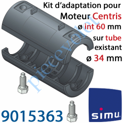 9015363 Kit d'Adaptation pour Moteur Central Simu Centris ø 60 mm au Tube ø 34 mm
