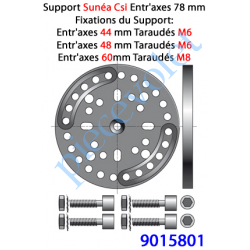 9015801 Support Sunéa Csi Entr'axes Trd 44, 48 & 60 mm Orien par 15° Sans Pion Cple Max 50 Nm