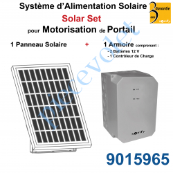 9015965 Système d'Alimentation Solaire Somfy Solar Set pour Motorisation de Portail