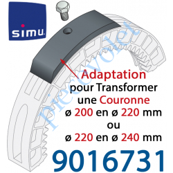 9016731 Kit d'Adaptation pour Augmenter de 20 mm le ø de la Couronne d'un Moteur Central Simu Centris