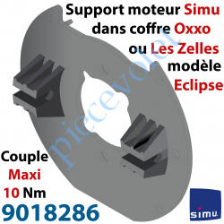 9018286 Support Moteur Simu T5 Tête Avec 2 Broches Métalliques dans Coffre Pvc Les Zelles ou Oxxo Eclipse