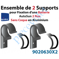 9020630X2 2 Supports pour Fixation d'une Batterie AutoSun 2 Nue Sans Coque en Aluminium