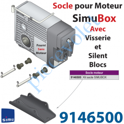 9146500 Socle pour Fixer Simubox livré Avec 2 Axes 4 Circlips et 4 SilentBloc