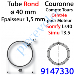 9147330 Couronne pour Moteur LS 40 ou T 3.5 dans Tube ø 40 x 1,5