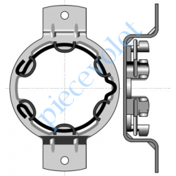 9410711 Support Métallique Oméga entr'axes 100 mm ø 4,2 Epais 24 mm Moteur LT 50 Cpl Max 50 Nm