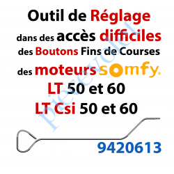 9420613 Outil permettant de Régler les Fins de Courses des Moteurs Somfy LT et LT Csi en cas d'Accès Difficile