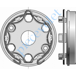 9420626 Support Moteur Somfy LT à Tête Etoile pour Volet Roulant Avec Anneau Sans Boucle en Inox 2 Trous diamètre 6,5mm entr'axe