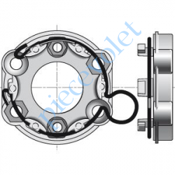 9910009 Support Moteur Somfy LT à Tête Etoile Universel sur Store Avec Anneau à Boucle en Inox multi-percements