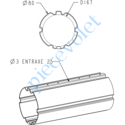 A135 Tube Zf80 en 10/10 Galva, le mètre