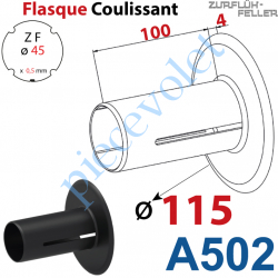 A502 Flasque Coulissant ø 115 mm pour Tube Zf 45