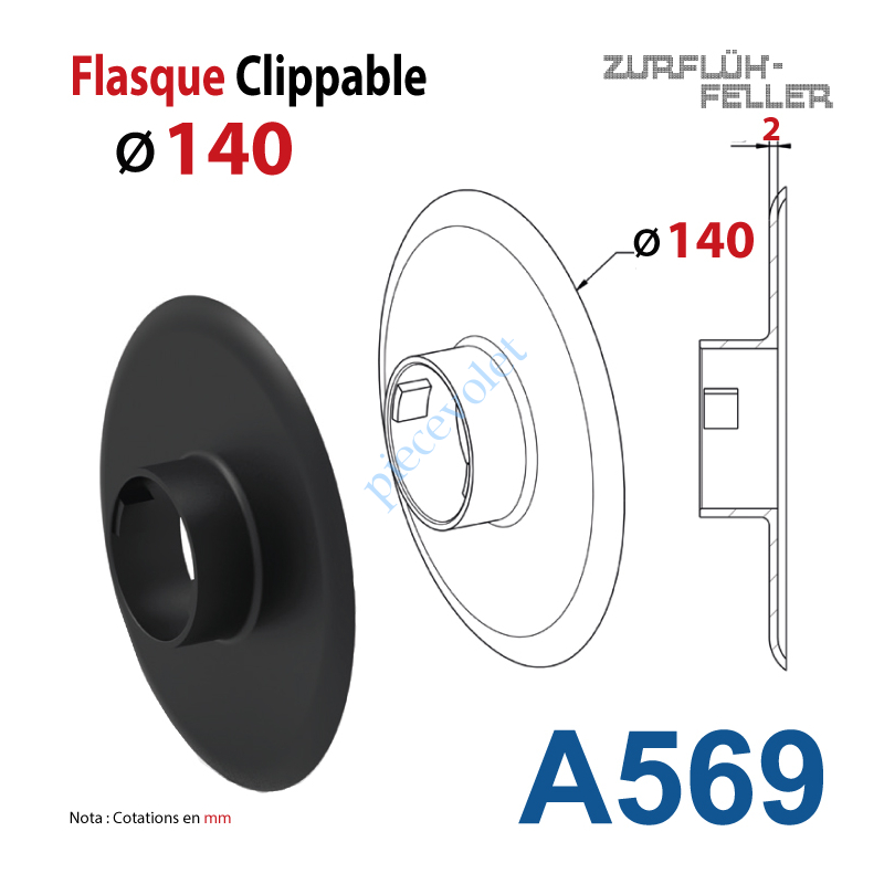 A569 Flasque Clippable ø 140 mm