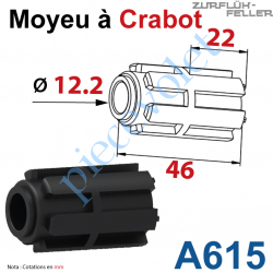 A615 Moyeu à Crabot Mâle Zf - Crabot Mâle Zf Alésé ø 12,2 mm Femelle