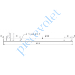 A731 Axe de Compensateur en Tube ø 16x1.5 Lg 625 mm