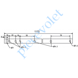 A751 Axe de Compensateur en Etiré ø 16 Lg 1 170 mm