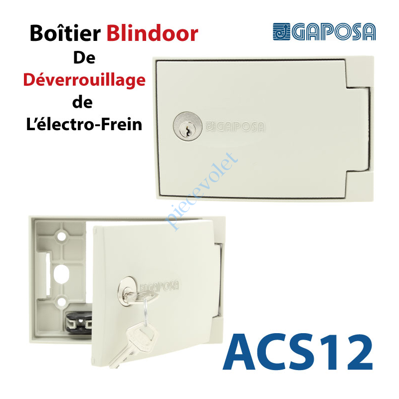 ACS12 Boîtier Blindoor de Déverrouillage de l'Electro-Frein en Saillie de 35 mm 2 Clés Plates Sans Inverseur