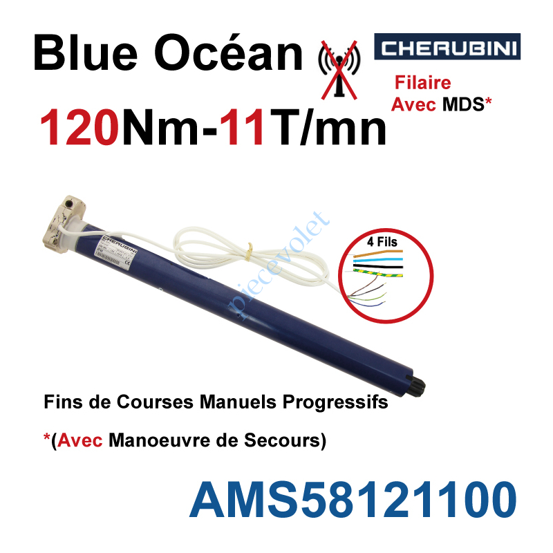 AMS58121100 Moteur Cherubini 120/11 Blue Océan ø 58 Avec Mds