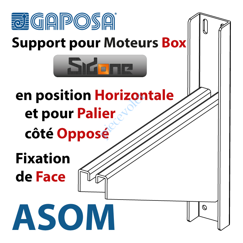 ASOM Support pour Moteur Box SidOne en Position Horizontale 4 Trous Pose Face